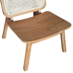 Καρέκλα Viborg pakoworld φυσικό teak ξύλο-φυσικό rattan 60x75x87εκ