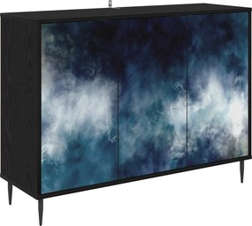 vidaXL Πλαϊνό γραφείο RAALTE Μαύρη Δρυς 102 x 33 x 76 εκ.