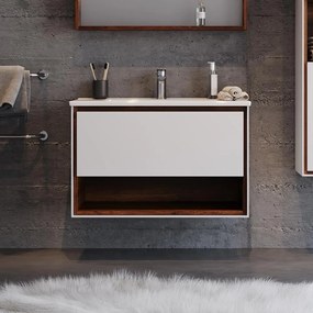 Bathroom bench with washbasin NEW LUNA 85 White 85x45.5x63 cm 85x45.5x63 εκ.