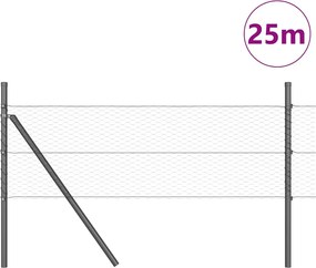 vidaXL Στύλος Περιφράξεων Γκρι 25 x 0,5 μ (25 mm δίχτυ) Ατσάλι