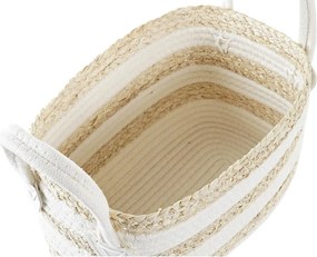 Καλάθι DKD Home Decor Λευκό Μπεζ Φυσική ίνα 33 x 16 x 19 cm