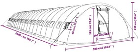 Θερμοκήπιο με Ατσάλινο Πλαίσιο Λευκό 100 μ² 20 x 5 x 2,3 μ. - Λευκό