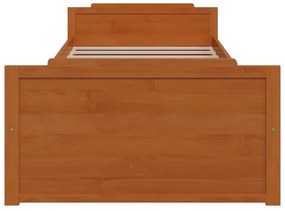 vidaXL Πλαίσιο Κρεβατιού Καφέ Μελί 90 x 200 εκ. από Μασίφ Ξύλο Πεύκου
