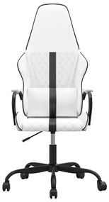Καρέκλα Gaming Μασάζ Ασπρόμαυρη από Συνθετικό Δέρμα - Μαύρο