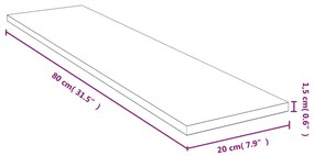 Ράφι Τοίχου 80x20x1,5 εκ. από Μπαμπού - Καφέ