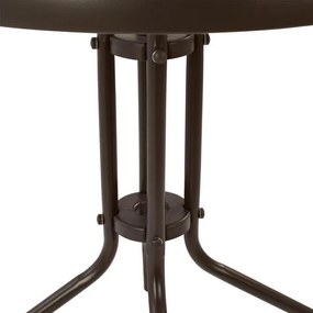 Τραπέζι LIMA Μεταλλικό Καφέ με Γυάλινη Επιφάνεια Φ60x70Υ εκ. 60x60x70 εκ.