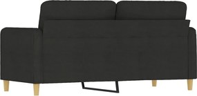 vidaXL Καναπές Διθέσιος Μαύρο140 εκ. Υφασμάτινος