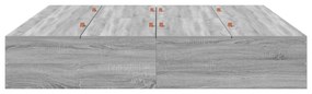 vidaXL κρεβάτι αποθήκευσης  Γκρι Sonoma 200x200 εκ