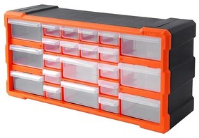 Tactix 320632 Κουτί Αποθήκευσης Πλαστικό, με 22 πλαστικά συρτάρια διάφανα 50 × 16 × 25cm