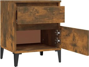 vidaXL Κομοδίνο Καπνιστή Δρυς 40x35x50 εκ.