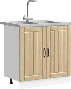 vidaXL Βάση νιπτήρα Lucca 2 pcs Δρύς Sonoma Επεξεργασμένο ξύλο