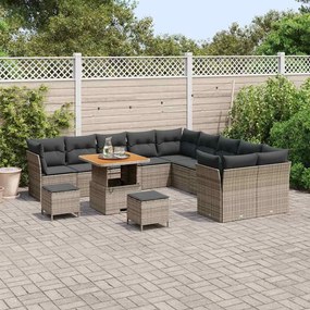 vidaXL Σετ Καναπέ Κήπου 13 pcs Γκρι συνθετικό ρατάν