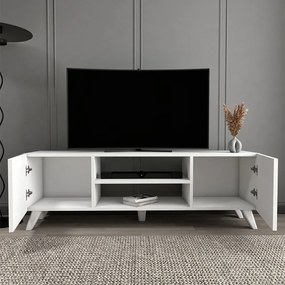 Έπιπλο τηλεόρασης Evelyn Megapap χρώμα λευκό 140x35x46εκ.