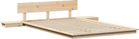 vidaXL Σκελετός Κρεβατιού Καφέ 140 x 190 cm ξύλο