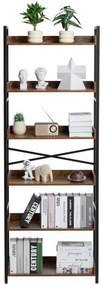 VEVOR Metal Bookshelf Rustic Bookshelf 6-Tier for Living room Bedroom &amp; Office