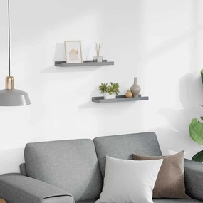 vidaXL Ράφια για Κορνίζες 2 τεμ. Γκρι 40 x 9 x 3 εκ. από MDF