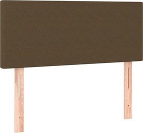 vidaXL Κρεβάτι Boxspring με Στρώμα Σκούρο Καφέ 90x190 εκ. Υφασμάτινο