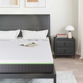 vidaXL Στρώμα Λευκό και Γκρι 140 x 200 cm Ζακάρ ύφασμα