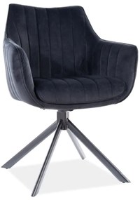 Επενδυμένη καρέκλα Azalia 61x44x86 μαύρη μεταλλική βάση/μαύρο βελούδο bluvel 19 DIOMMI AZALIAVCC