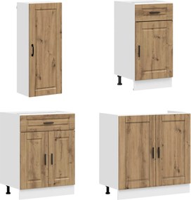 vidaXL Μονάδα κουζίνας PORTO 8 pcs Artisan Δρυς Επεξεργασμένο Ξύλο