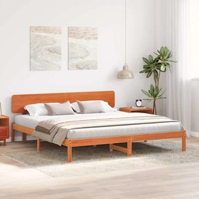 vidaXL Σκελετός Κρεβατιού Κερωτό καφέ 180 x 200 cm Μασίφ ξύλο πεύκου