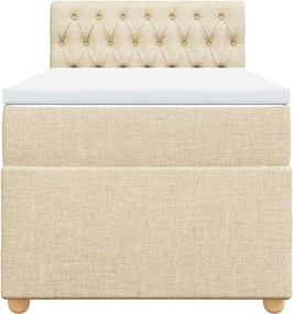 vidaXL Κρεβάτι Boxspring με Στρώμα Κρεμ 80 x 200 εκ. Υφασμάτινο