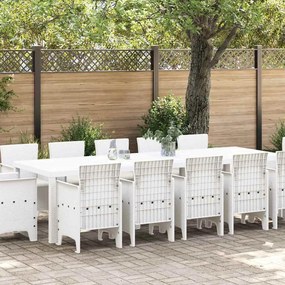 vidaXL Σέτ φαγητού για κήπο 13 pcs Λευκό Πολυράτταν και Βαμβάκι