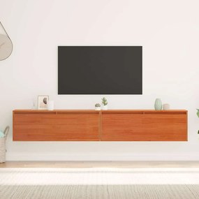 Ντουλάπα Τοίχου με ράφι Κερωτό καφέ Στερεά ξυλεία πεύκου