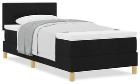 vidaXL Κρεβάτι με Σκελετό με Μαξιλάρι Μαύρο 90x200 cm Ύφασμα