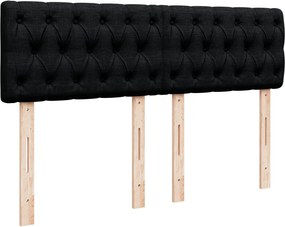 vidaXL Κρεβάτι Boxspring με Στρώμα Μαύρο 160x200 εκ. Υφασμάτινο