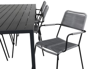Σετ Τραπέζι και καρέκλες Dallas 2982, Polyξύλο, Μέταλλο, Σχοινί | Epipla1.gr