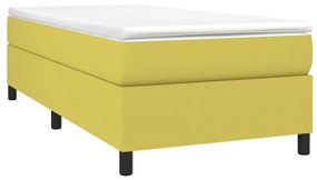 Κρεβάτι Boxspring με Στρώμα Πράσινο 100 x 200 εκ. Υφασμάτινο - Πράσινο