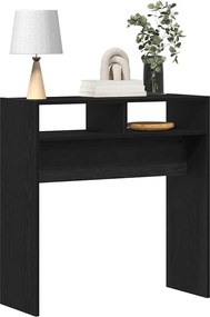 vidaXL Τραπέζι κονσόλας Μαύρη Οξυά 78 x 30 x 80 εκ. Επεξεργασμένο ξύλο