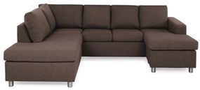 Γωνιακός Καναπές Scandinavian Choice C153, Ασημί, Καφέ, 254x194x82cm, Πόδια: Μέταλλο | Epipla1.gr