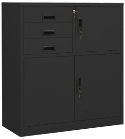 vidaXL Ντουλάπα Γραφείου με Γλάστρα Ανθρακί 90 x 40 x 125 εκ. Ατσάλινη