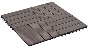 vidaXL Πλακάκια Deck 22 τεμ. Σκούρο Καφέ 30 x 30 εκ. 2 μ² από WPC