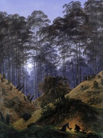 Αναπαραγωγή The Forest under Moonlight, Caspar David Friedrich