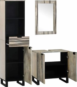 vidaXL Σετ Επίπλων Μπάνιου με συρτάρι 3 pcs Λευκό Επεξεργασμένο ξύλο