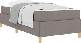 vidaXL Σκελετός Κρεβατιού με στρώμα Taupe 90 x 190 cm ύφασμα