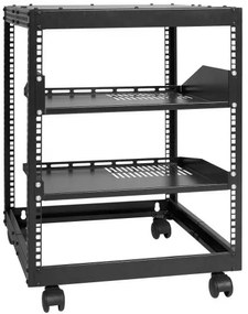 VEVOR 12U Open Frame Server Rack, 15&#039;&#039;-40&#039;&#039; Adjustable Depth, Free Standing or Wall Mount Network Server Rack, 4 Post AV Rack with Casters, Holds All Your Networking IT Equipment AV Gear Router Modem