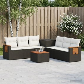 vidaXL Σετ Καναπέ 8 τμχ. Μαύρο και Κρεμ Λευκό 55 x 55 x 37 εκ