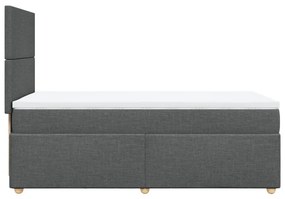 Κρεβάτι Boxspring με Στρώμα Σκούρο Γκρι 90x190 εκ. Υφασμάτινο - Γκρι