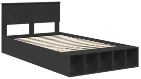 vidaXL Σκελετός Κρεβατιού Μαύρο 120 x 190 cm Επεξεργασμένο ξύλο