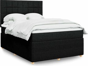 vidaXL Κρεβάτι Boxspring με Στρώμα Μαύρο 160x200 εκ. Υφασμάτινο