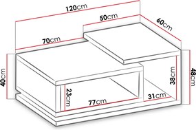 Τραπεζάκι σαλονιού Bron plus-Fusiko - Anthraki - 120.00Χ60.00Χ40.00cm