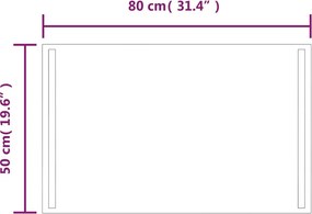 vidaXL Καθρέφτης Μπάνιου με LED 50x80 εκ.