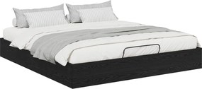 vidaXL Κρεβάτι Οθωμανικού Τύπου Μαύρη Δρυς 203 x 180 x 25 εκ