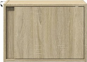 vidaXL Κομοδίνα Επιτοίχια με Φώτα LED 2 τεμ. Sonoma Δρυς