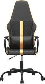 vidaXL Καρέκλα Gaming Μαύρο/Χρυσό από Συνθετικό Δέρμα