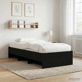 vidaXL Σκελετός Κρεβατιού Μαύρη Δρυς 80 x 200 cm Επεξεργασμένο Ξύλο